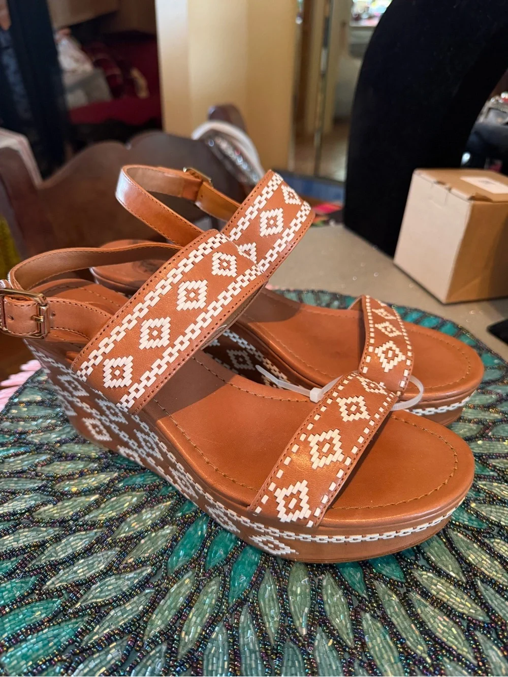 Tory Burch Reena Leather Platform Wedges